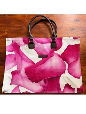 Longchamp Pink Floral Pattern Tote Bag - RARE!   LARGE